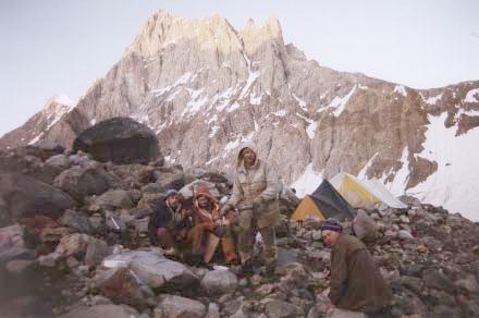 Camping on the morraine.