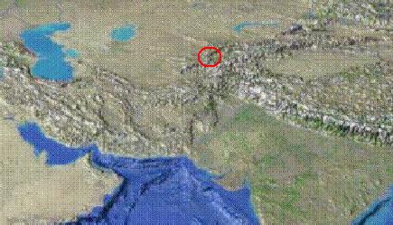 Location of the Pamir-Alay mountains.